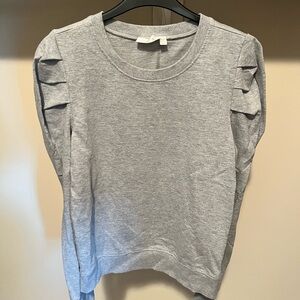 RD Style Gray Ruffle Sleeve Sweatshirt
